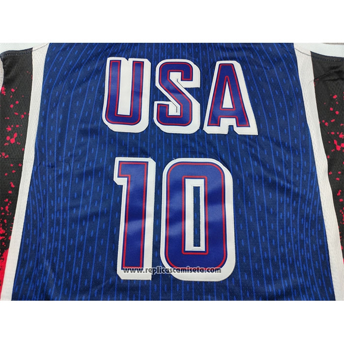 Camiseta USA 2024 Jayson Tatum #10 Azul1